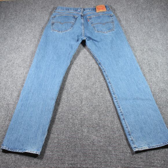 Levis Jeans Mens 35x34 Blue Straight Leg Classic 100 Cotton - Picture 6 of 11